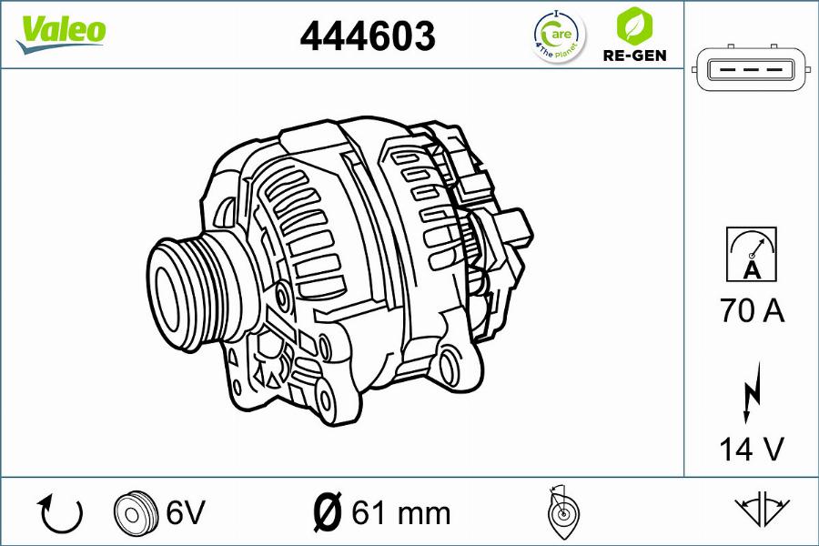 Valeo 444603 - Генератор autozip.com.ua