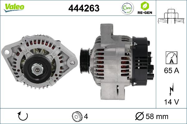 VALEO 444263 - Генератор autozip.com.ua