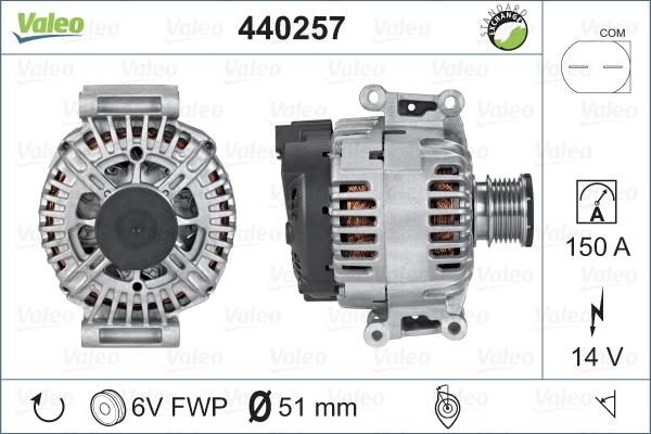 Valeo 440257 - Генератор autozip.com.ua