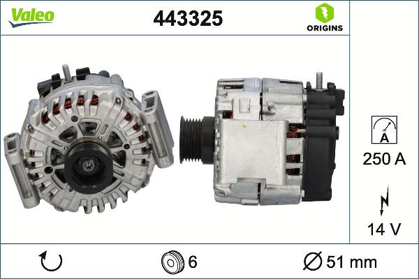 VALEO 443325 - Генератор autozip.com.ua