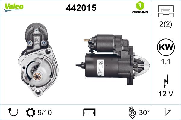 VALEO 442015 - Стартер autozip.com.ua