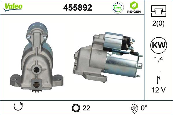 VALEO 455892 - Стартер autozip.com.ua