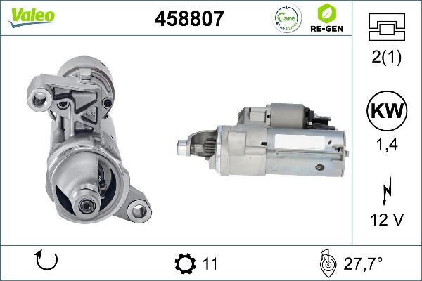 VALEO 458807 - Стартер autozip.com.ua