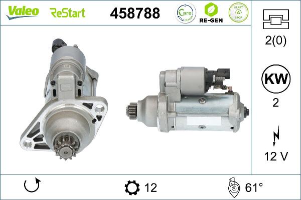 VALEO 458788 - Стартер autozip.com.ua