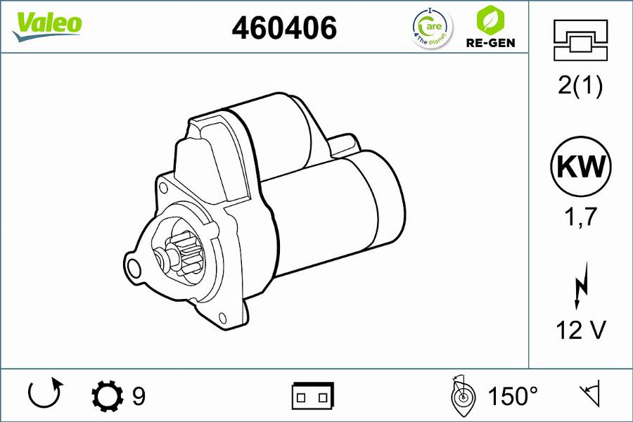 Valeo 460406 - Стартер autozip.com.ua