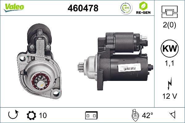 VALEO 460478 - Стартер autozip.com.ua