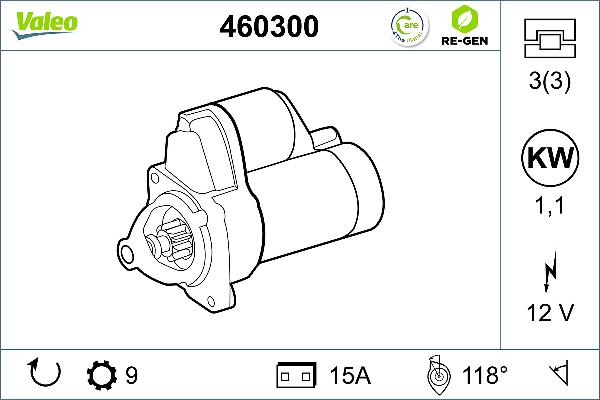 VALEO 460300 - Стартер autozip.com.ua