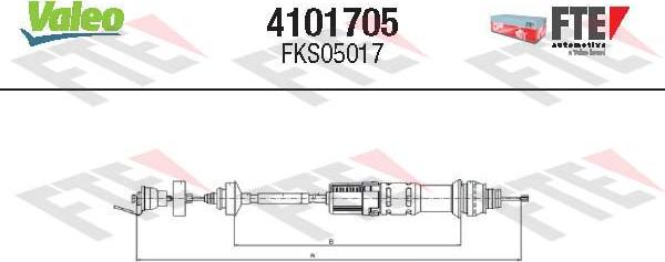 VALEO 4101705 - Трос, управління зчепленням autozip.com.ua