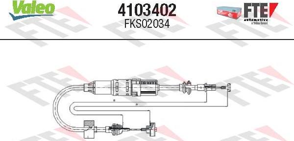 Valeo 4103402 - Трос, управління зчепленням autozip.com.ua