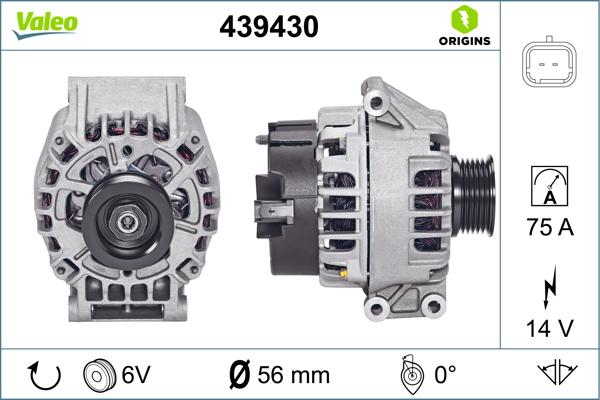 VALEO 439430 - Генератор autozip.com.ua
