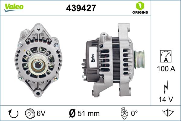 VALEO 439427 - Генератор autozip.com.ua