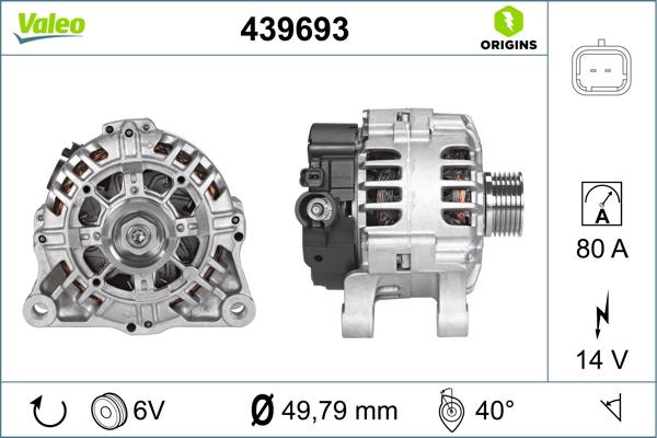 VALEO 439693 - Генератор autozip.com.ua