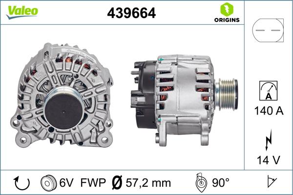 VALEO 439664 - Генератор autozip.com.ua