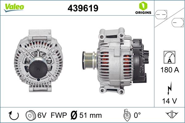 VALEO 439619 - Генератор autozip.com.ua