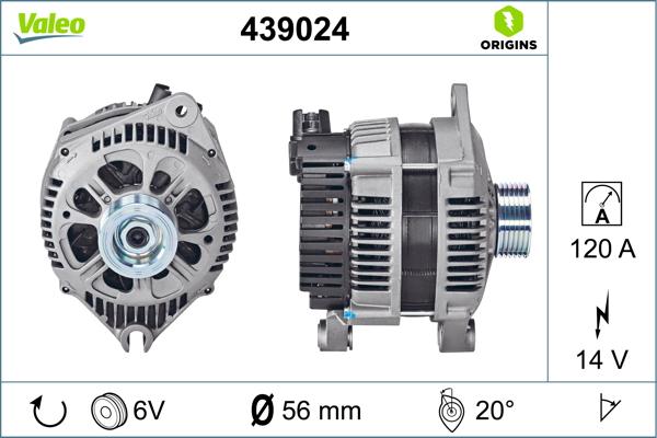 VALEO 439024 - Генератор autozip.com.ua