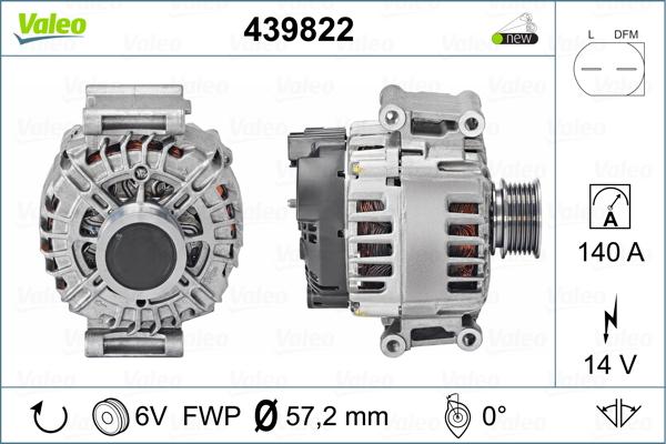 Valeo 439822 - Генератор autozip.com.ua