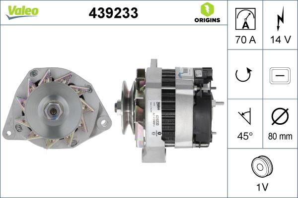 VALEO 439233 - Генератор autozip.com.ua