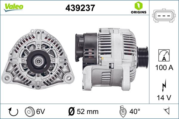 VALEO 439237 - Генератор autozip.com.ua