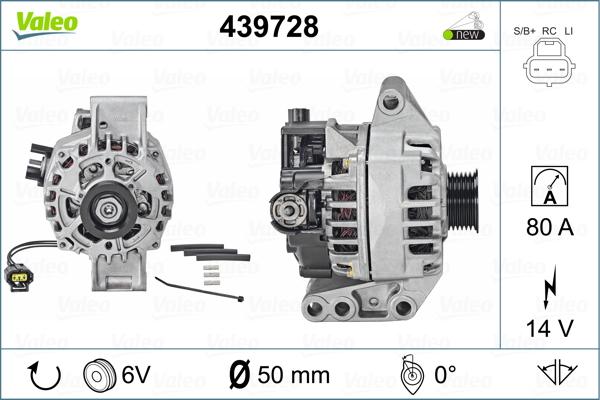 Valeo 439728 - Генератор autozip.com.ua