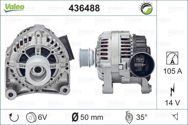 Valeo 436488 - Генератор autozip.com.ua