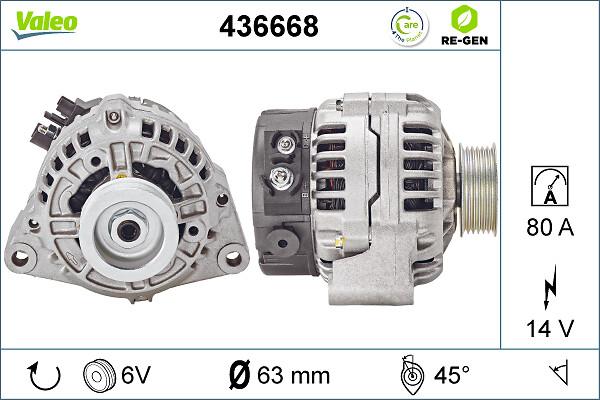 VALEO 436668 - Генератор autozip.com.ua