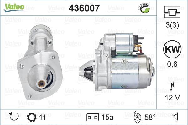 Valeo 436007 - Стартер autozip.com.ua