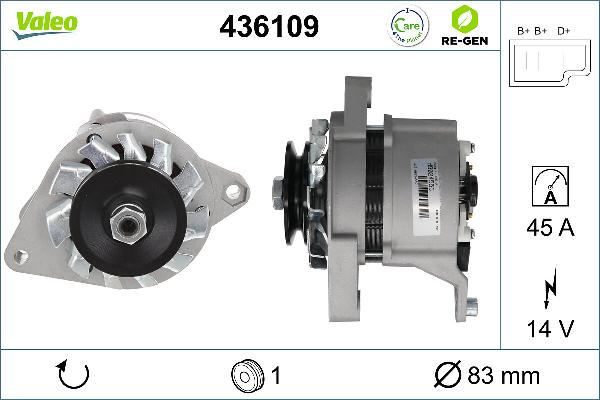 VALEO 436109 - Генератор autozip.com.ua