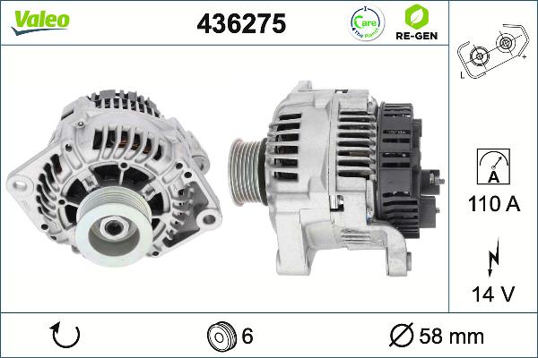 VALEO 436275 - Генератор autozip.com.ua