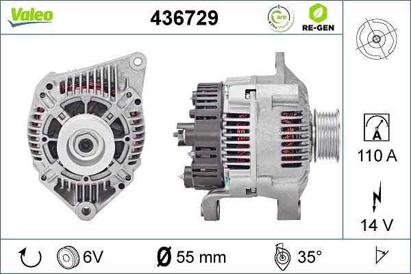 VALEO 436729 - Генератор autozip.com.ua