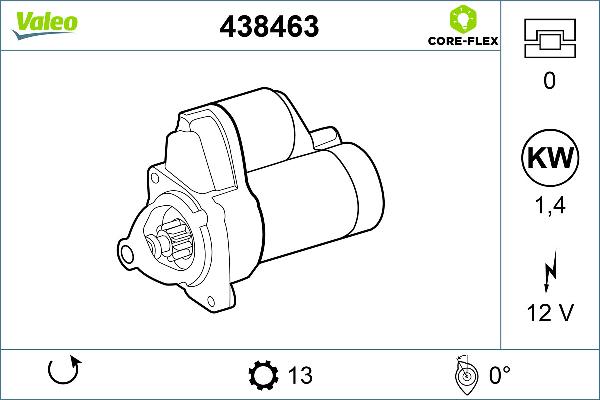 VALEO 438463 - Стартер autozip.com.ua
