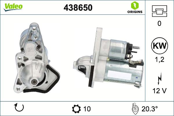 VALEO 438650 - Стартер autozip.com.ua