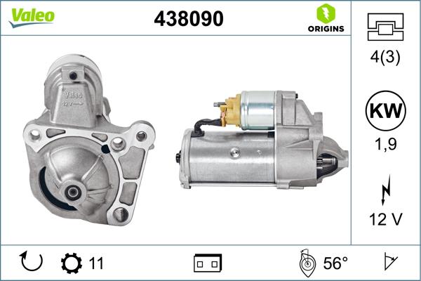 VALEO 438090 - Стартер autozip.com.ua