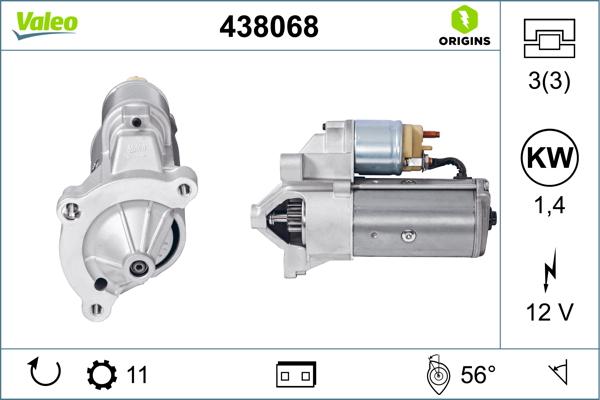 VALEO 438068 - Стартер autozip.com.ua