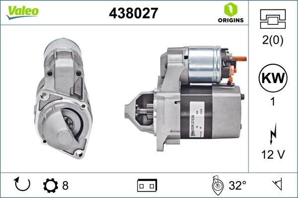 VALEO 438027 - Стартер autozip.com.ua