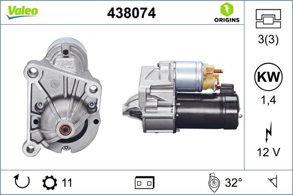 VALEO 438074 - Стартер autozip.com.ua