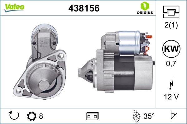 VALEO 438156 - Стартер autozip.com.ua
