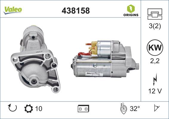 VALEO 438158 - Стартер autozip.com.ua