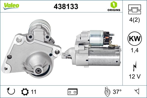 VALEO 438133 - Стартер autozip.com.ua