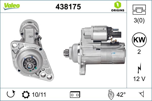 VALEO 438175 - Стартер autozip.com.ua