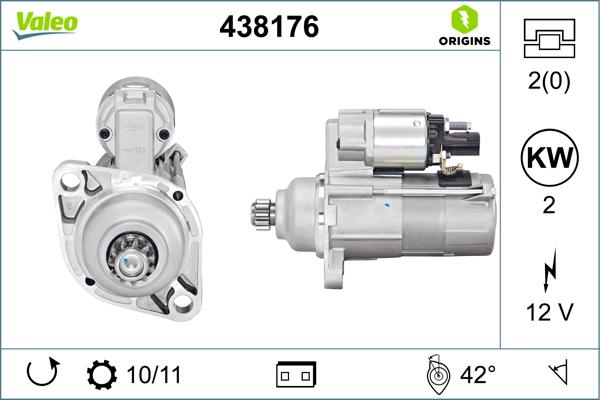 VALEO 438176 - Стартер autozip.com.ua