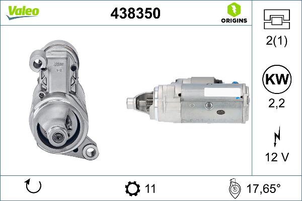 VALEO 438350 - Стартер autozip.com.ua