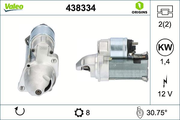 VALEO 438334 - Стартер autozip.com.ua