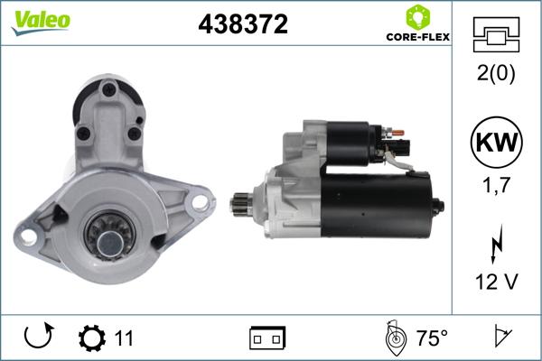 VALEO 438372 - Стартер autozip.com.ua