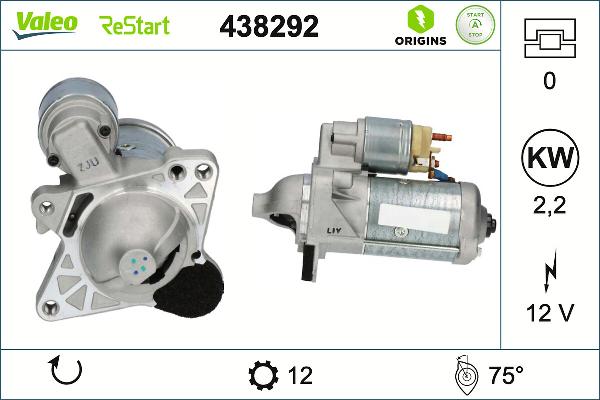 VALEO 438292 - Стартер autozip.com.ua