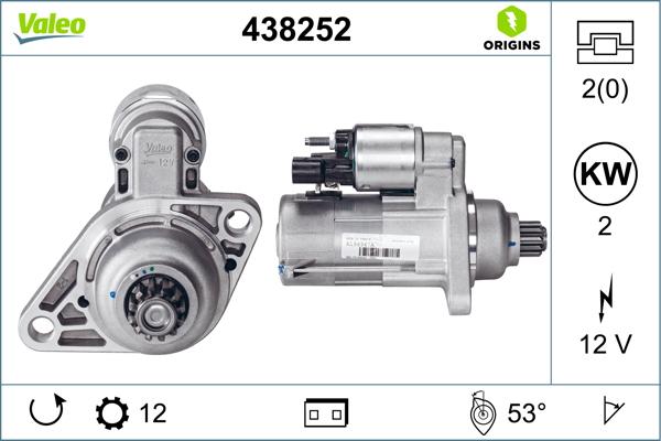 VALEO 438252 - Стартер autozip.com.ua