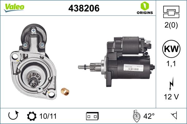 VALEO 438206 - Стартер autozip.com.ua