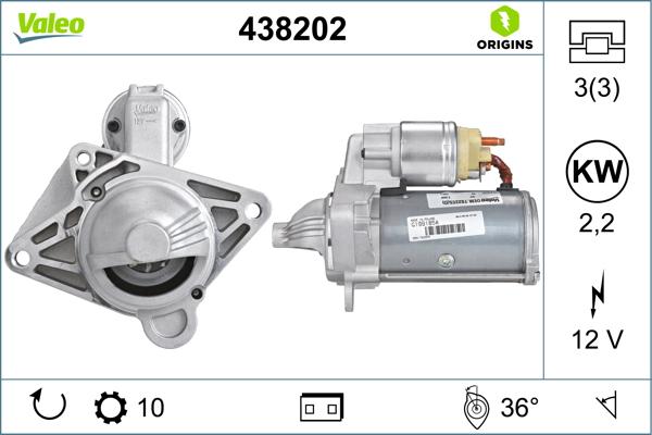 VALEO 438202 - Стартер autozip.com.ua