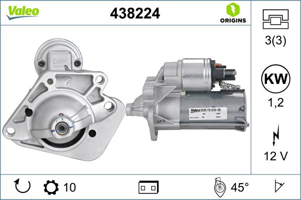 VALEO 438224 - Стартер autozip.com.ua