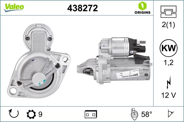 VALEO 438272 - Стартер autozip.com.ua