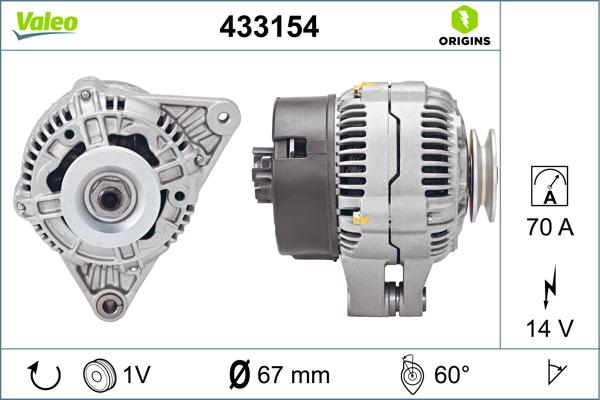 VALEO 433154 - Генератор autozip.com.ua